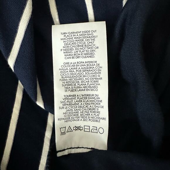 CAbi 5183 Twirl Skirt Navy White Striped Stretchy Jersey Knit Asymmetrical Sz S - Picture 7 of 12